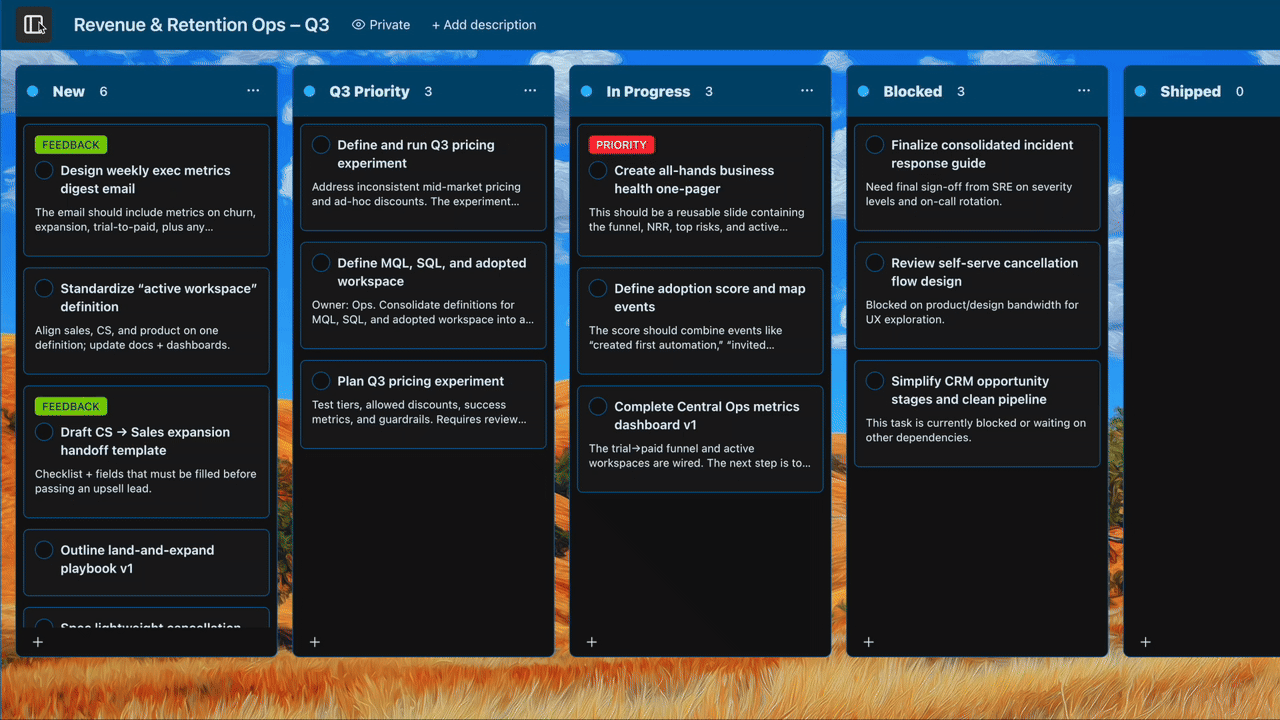 Kikashi kanban board interface
